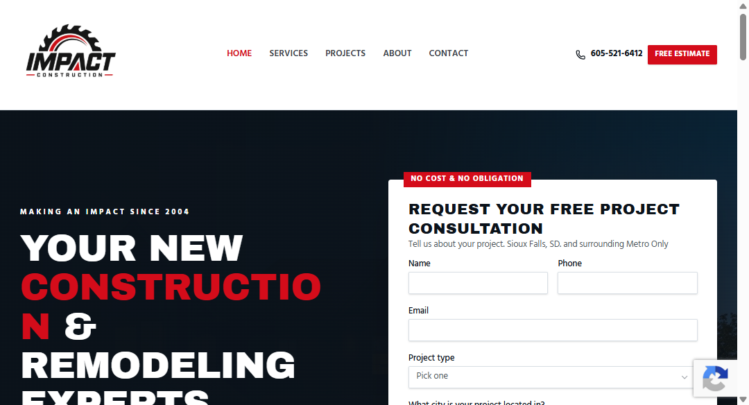 General contractor lead and operations dashboard screenshot